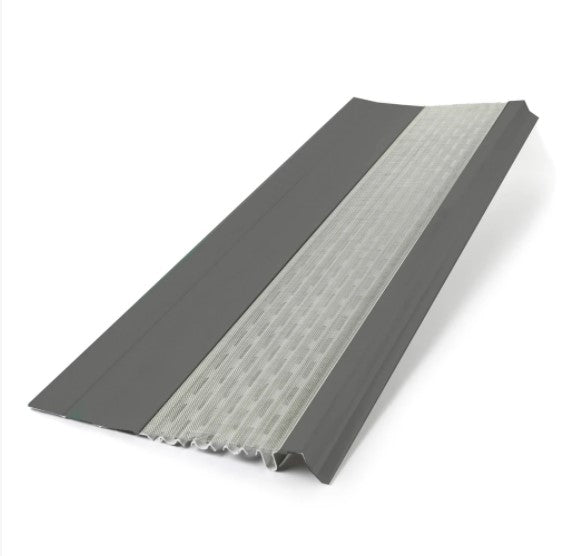 flat micromesh gutter guard dark grey
