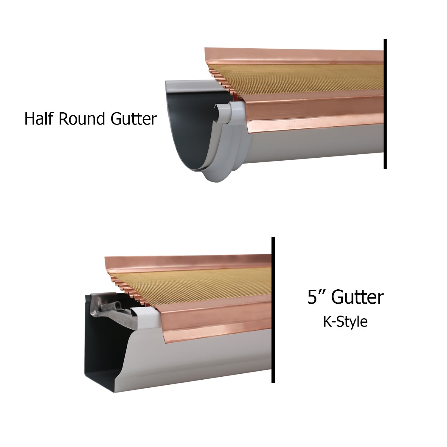 5’’ Micromesh Gutter Guards - Copper - $22.20 per ft