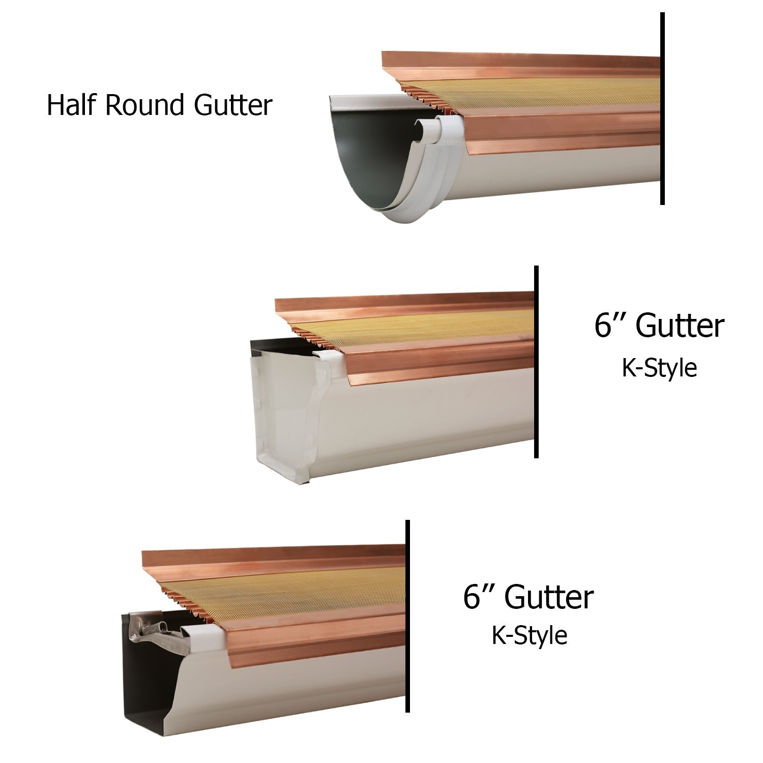 6’’ Micromesh Gutter Guards - Copper - $23.40 per ft