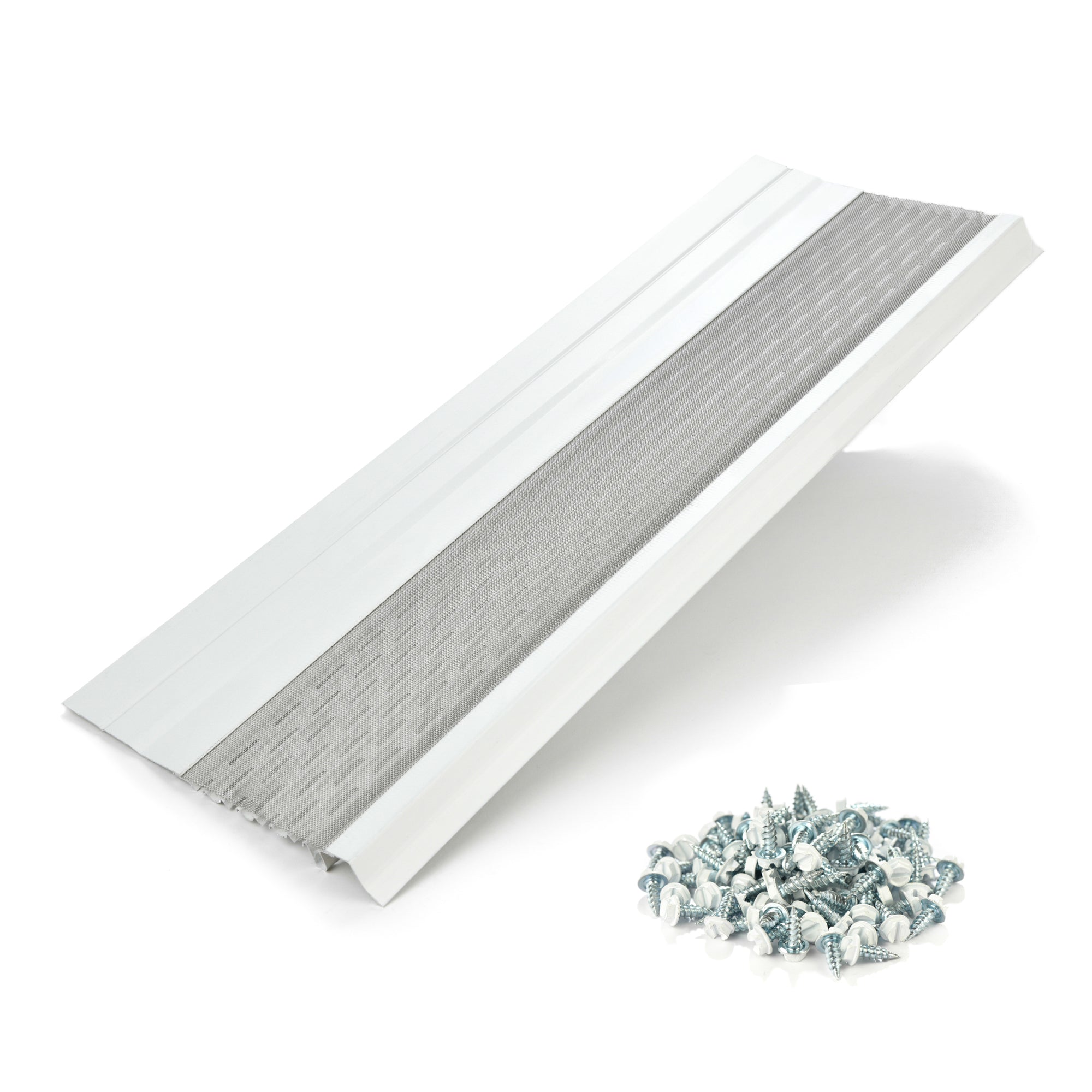 flat micromesh gutter guards white